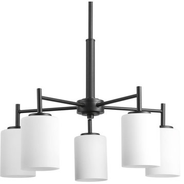 Replay 5-Light Chandelier, Black and Etched Painted White Inside