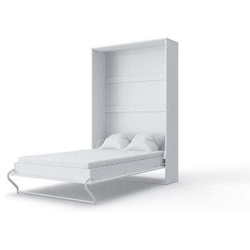 Invento Vertical Wall Bed with mattress 47.2 x 78.7 inch, White