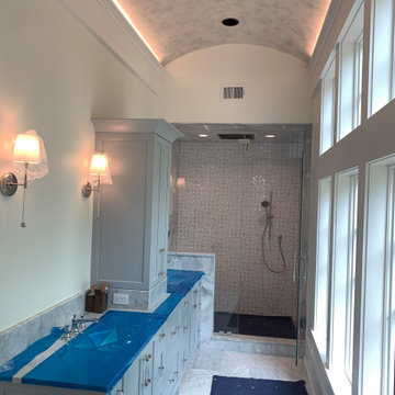 Metallic plaster barrel vaulted ceiling