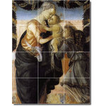 Picture-Tiles.com - Sandro Botticelli Religious Painting Ceramic Tile Mural #96, 36"x48" - Mural Title: Madonna And Child With An Angel 2