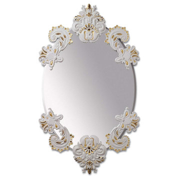 Lladro Oval Mirror Without Frame White Gold 01007768