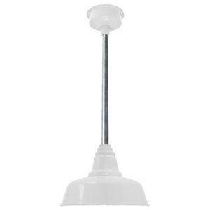 Cocoweb 8 Dahlia LED Pendant Barn Light in White with Matte Black Down Rod Cocoweb 8 Dahlia LED Pendant Barn Light in White with Matte Black Down Rod