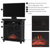 29" Electric Fireplace TV Stand Space Heater Entertainment Center, Black