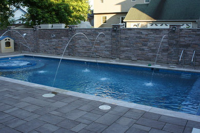 Inspiration for a contemporary pool remodel in New York