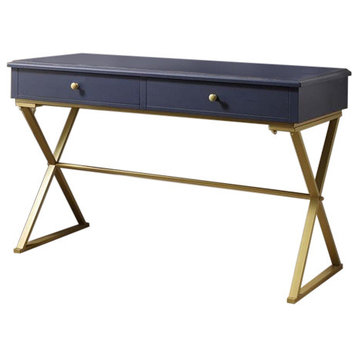 Scranton & Co Writing Desk in Blue and Gold