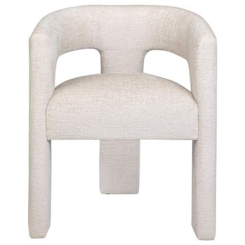 Gwen Modern Luxury Jacquard Fabric Upholstered Sculpture Armchair, Natural