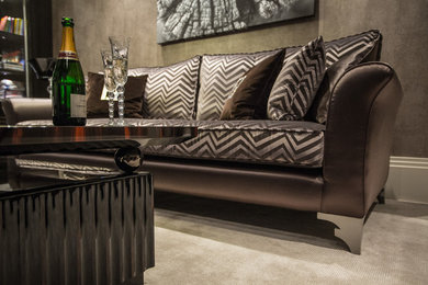 Design ideas for an expansive contemporary living room in Cheshire.