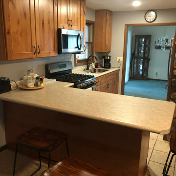 Craftsman Style Kitchen Remodel Done in Knotty Alder
