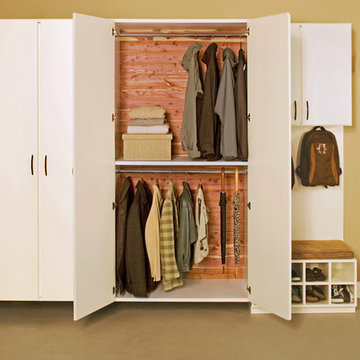 Garage Cabinets (Flat-White w/Cedar Inlays)