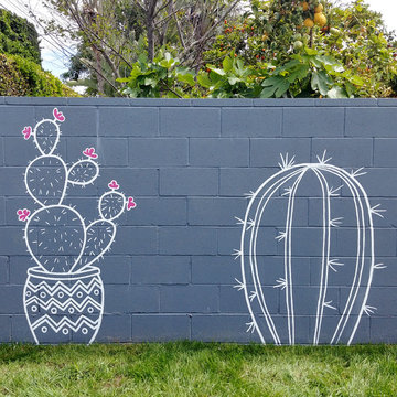 Custom Cactus Wall Mural on Back Wall