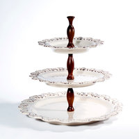 Baroque Cream 3-Tier Cake Plate, 13"
