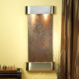 Cascade Springs Indoor Fountain with Stainless Steel and Rajah Slate - Indoor Fountains