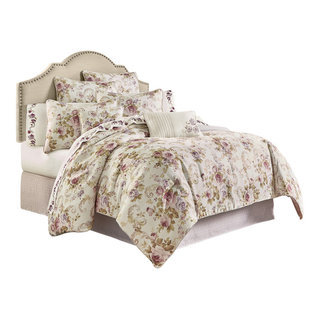Estelle Blush Floral Comforter Bedding by Royal Court