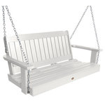 Highwood USA - Lehigh Porch Swing, White, 4' - 100% Made in the USA - backed by US warranty and support