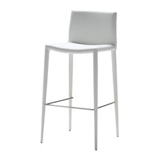 White Leather Tufted Upholstery Bar Stools Counter Houzz Mobital Usa Inc Zeno Counter Stools White Set Of 2 Bar
