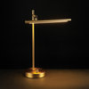 Novogratz x Globe West 15" Matte Brass LED Integrated Desk Lamp Dimmer Switch