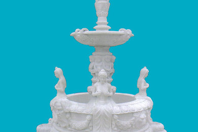 white marble floating ball fountain