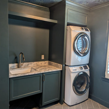 Amish Laundry & Mudroom Full overlay Hidden Falls painted cabinetry