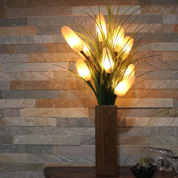 Wetland Wonder - Cattails in Fruitwood Vase