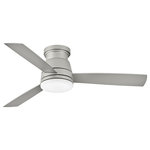 HInkley - Hinkley Trey 52" Integrated LED Indoor/Outdoor Ceiling Fan, Brushed Nickel - Trey features a sleek flush mount design that packs a powerful punch. Its transitional style comes equipped with robust blades that seamlessly pair performance and precision. Trey is offered in versatile Brushed Nickel, Metallic Matte Bronze and Matte White finish options, and its integrated LED lighting and DC motor technology deliver excellent energy efficiency. A timeless etched opal light kit completes the look for a refined appearance. Trey is so versatile; it can be used for both indoor and outdoor spaces. Blades are included with every fan.
