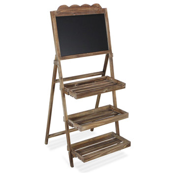 Foldable Wood Shelf with Chalkboard Design