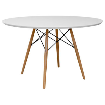 Mod Made Paris Tower Round Table Wood with Legs