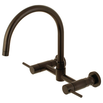 Kingston Brass Concord 8" Centerset Wall Mount Kitchen Faucet, Oil Rubbed Bronze