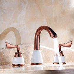 Classic Antique Brass Widespread Rose Gold Bathroom Sink Faucet T0452R - Bathroom Sink Faucets
