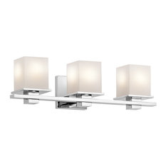 Kichler Bathroom Vanity Lights Houzz Kichler Tully 3 Light Bathroom Vanity Lights Chrome Lighting