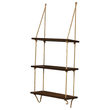 WELLAND Jackson 3-Tier Rope Hanging Shelves