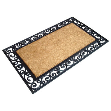 Inlaid Rectangle Coco Rubber Doormat 1" Thick Coco Mat