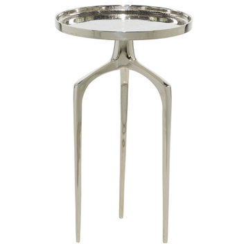 Contemporary Silver Aluminum Metal Accent Table 84043