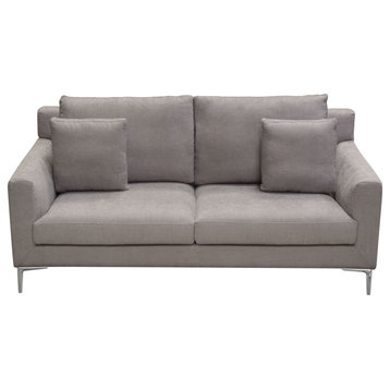 Seattle Loose Back Loveseat in Grey Polyester Fabric by Diamond Sofa