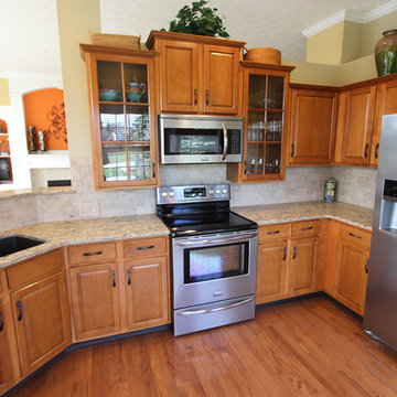 Broglen Quartz Countertops with Eternal Limestone Tile Backsplash ~ Medina, OH