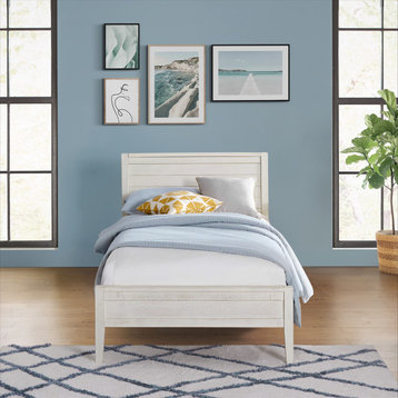 Alaterre Furniture Windsor Panel Wood Twin Bed - Driftwood White
