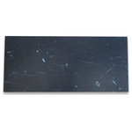 Stone Center Online - Nero Marquina Black Marble 12x24 Tile Honed, 100 sq.ft. - Nero Marquina Black Marble tile 12" width x 24" length x 3/8" thickness; Honed (Matte) finish