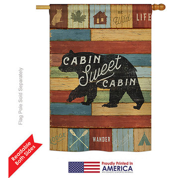 Cabin Sweet Cabin Nature, Everyday House Flag 28"x40"