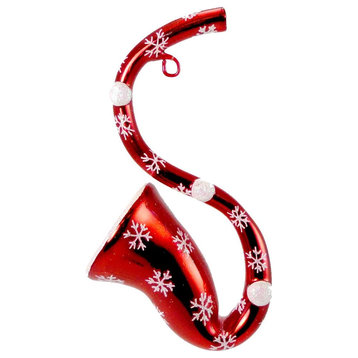 Christopher Radko Bugle Bright Blown Glass Ornament Horn Christmas 1013410 Sax