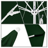 11' Fiberglass Umbrella With White Frame, Hunter Green, 11'