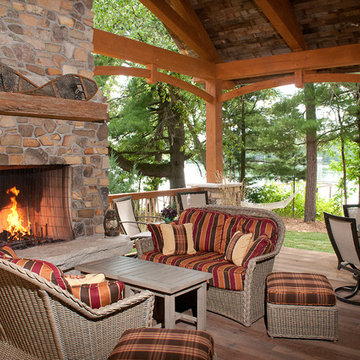 Hybrid Timber Frame Home on the Chain O' Lakes Miner Lake