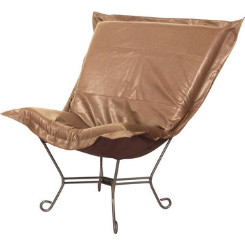 HOWARD ELLIOTT AVANTI Pouf Chair Bronze Black Gold Polyurethane Faux