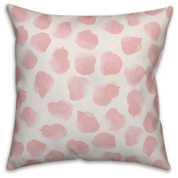 Pink Watercolor Dots 16x16 Throw Pillow