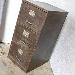 Christie Reclaimed Vintage Industrial 1960s Steel 3 Drawer Filing Cabinet - Media Cabinets