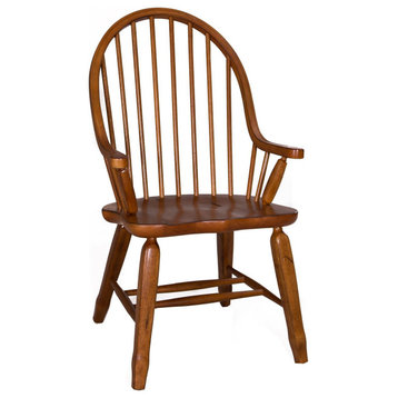 Liberty Furniture Treasures Bow Back Arm Chair in Rustic Oak- Set of 2