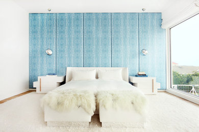 Example of a trendy bedroom design in New York