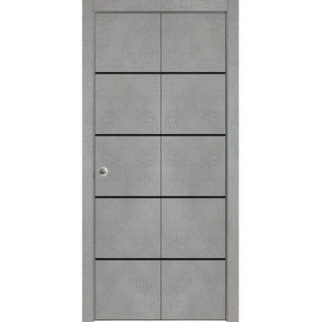 Bi-fold Doors 64 x 96 | Planum 0015 Concrete with  | Sturdy Tracks