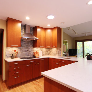 Kitchen opens up to Living Room