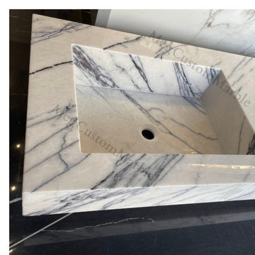 Mrs Corinne Bath Project 72" New York Marble Double Sink Vanity - Lilac Marble