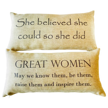 She Believed She Could Great Women Doublesided Motivational Pillow