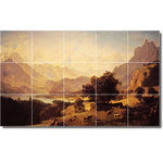 Picture-Tiles.com - Albert Bierstadt Landscapes Painting Ceramic Tile Mural #5, 21.25"x12.75" - Mural Title: Bernese Alps As Seen Near Kusmach